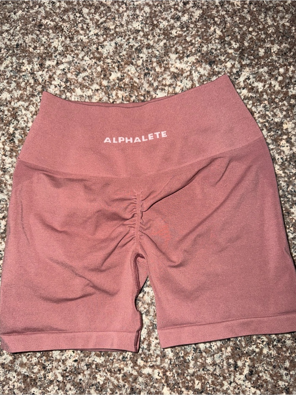 Alphalete Women’s High-Rise Scrunch Bike Shorts — Dusty Rose